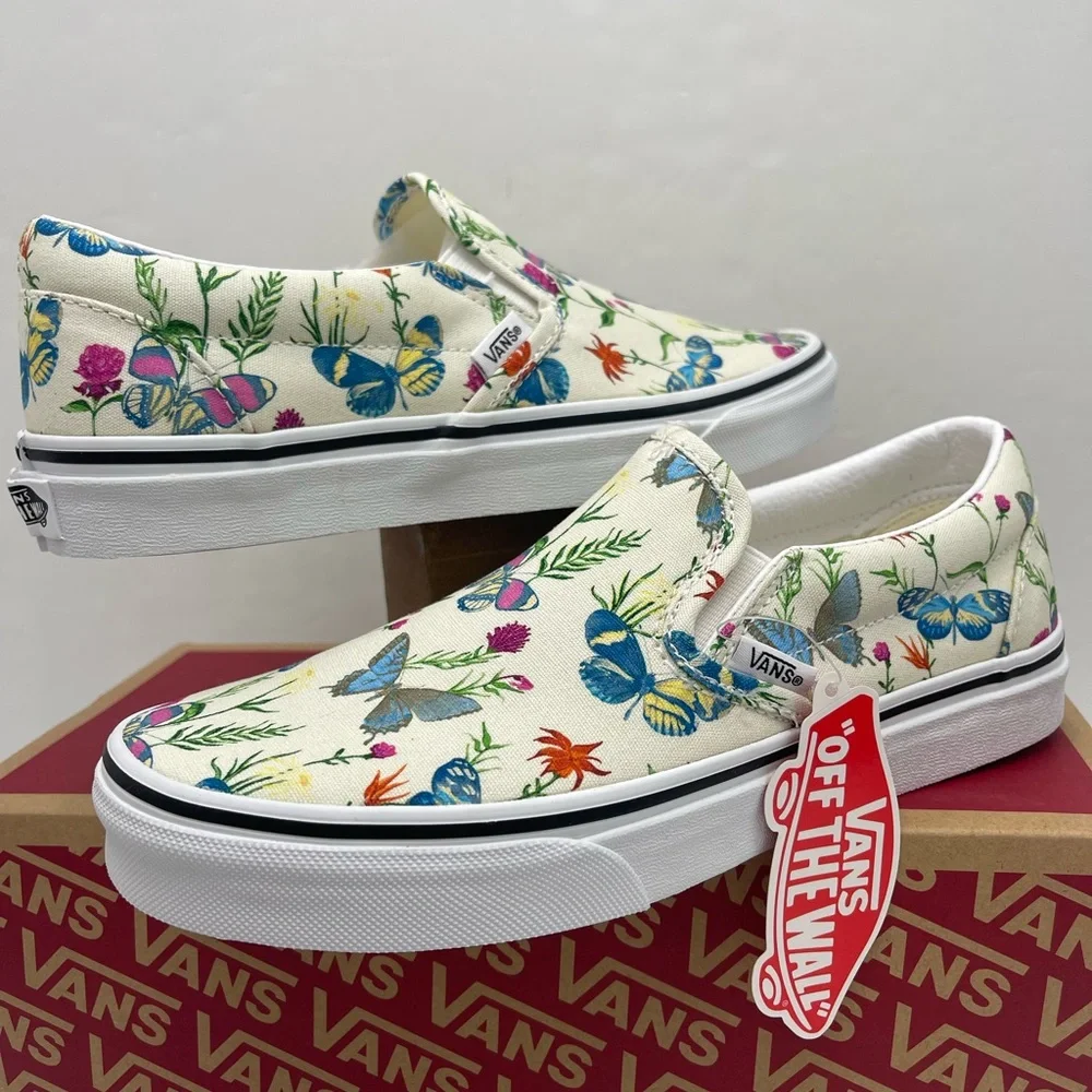 Vans Men’s Classic Slip-On
Butterfly Floral Marshmallow Sneakers 
VN0A5AO8UC0 - Picture 6 of 16